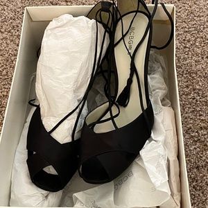 BCBG Girls tassel ankle-tie heel size 9